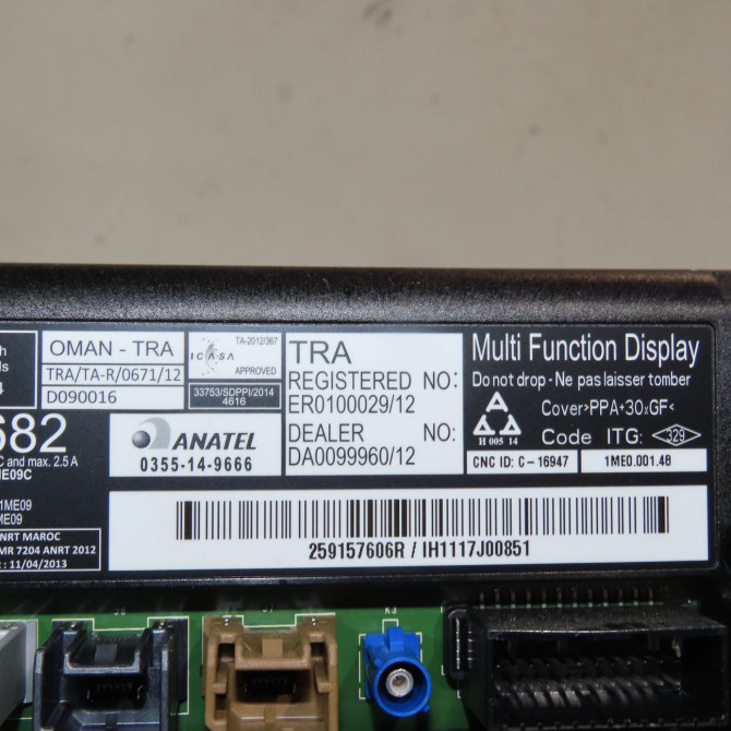 Afficheur digital occasion  Renault ZOE (BFM_) Zoe (2012)   259157606R  2