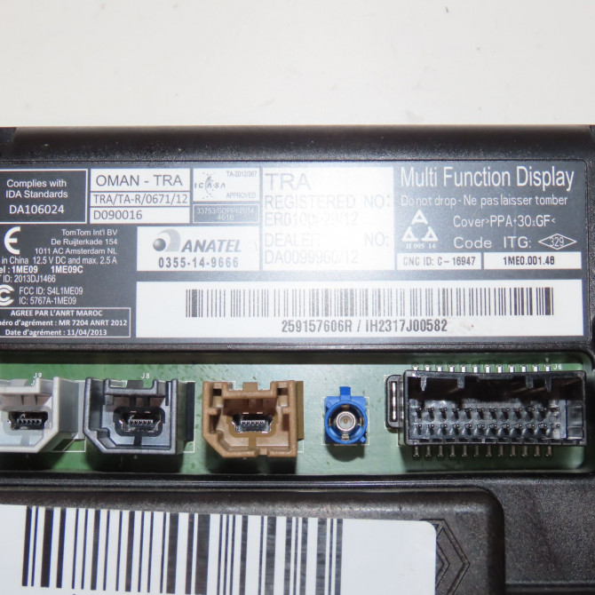 Afficheur digital occasion  Renault ZOE (BFM_) Zoe (2012) 5 portes   259157606R  2