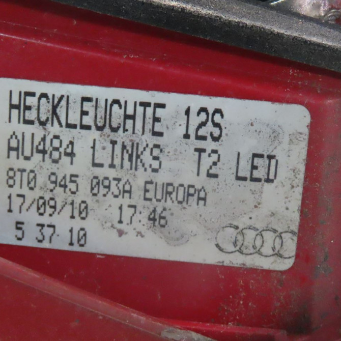 Feu arrière interieur gauche occasion  Audi A5 (8T3) 3.0 tdi quattro (2007-2012) 2 portes   8T0945093A  3