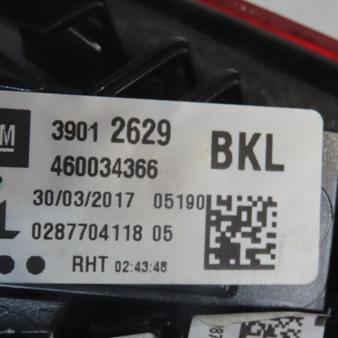 Feu arrière interieur gauche occasion  Opel CORSA E (X15) 1.4 (08, 68) (2014)   13454504  3