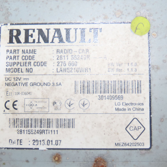 Autoradio occasion  Renault CLIO IV (BH_) 1.5 dci 75 (2012) 5 portes   281155249R  2
