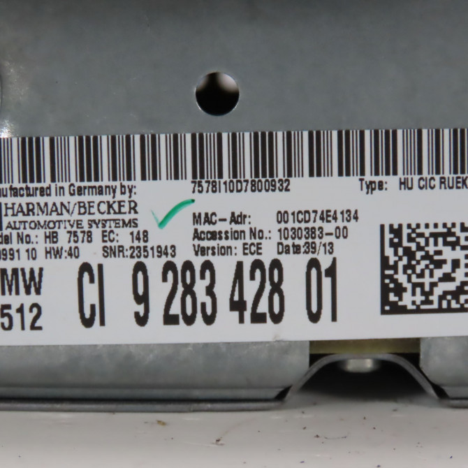 Autoradio occasion  Bmw X1 (E84) Sdrive 20 d (2010-2015)   65129283428  2