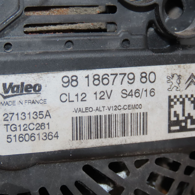 Alternateur occasion  Citroën C3 III (SX) 1.2 vti 82 (2016)   9818677980  2