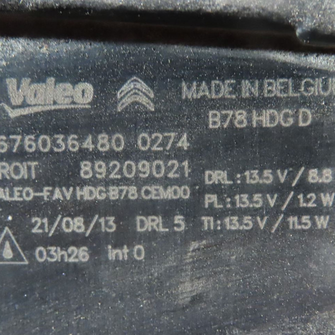 Feu position droit occasion  Citroën C4 PICASSO II 1.6 hdi / bluehdi 115 (2013) 5 portes   9676036480  3