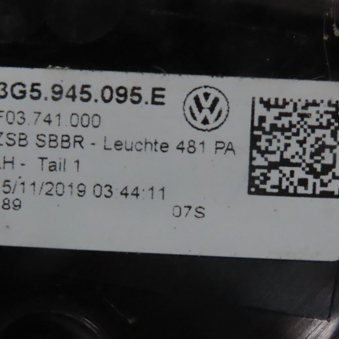 Feu arrière gauche occasion  Volkswagen vw PASSAT B8 (3G2, CB2) 1.6 tdi (2014)   3G5945095E  3