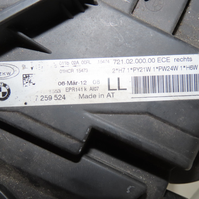 Phare droit occasion  Bmw 3 (F30, F80) 318 d (2012-2018)   63117259524  2