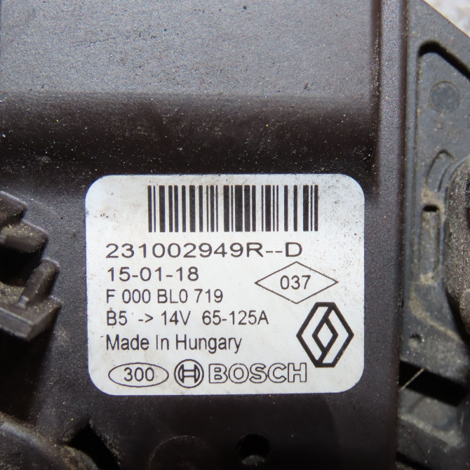 Alternateur occasion  Dacia LODGY (JS_) 1.5 dci (2012)   231002949R  2