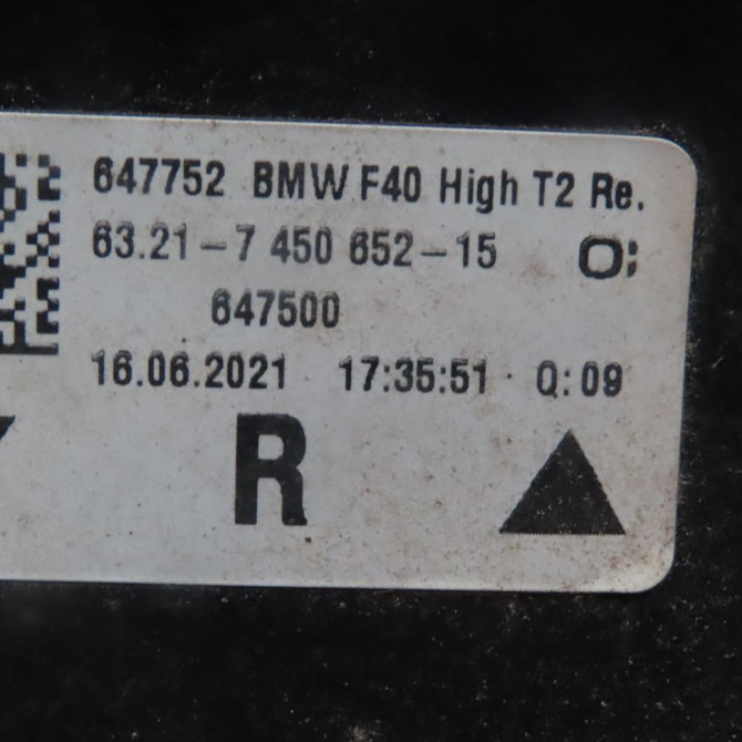 Feu arrière intérieur droit occasion  Bmw 1 (F40) 118 i (2019) 5 portes   63217450652  3