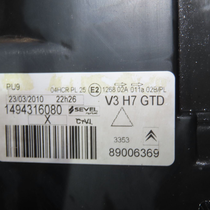 Phare gauche occasion  Citroën C8 (EA_, EB_) 2.0 hdi 135 (2006)   620815  2