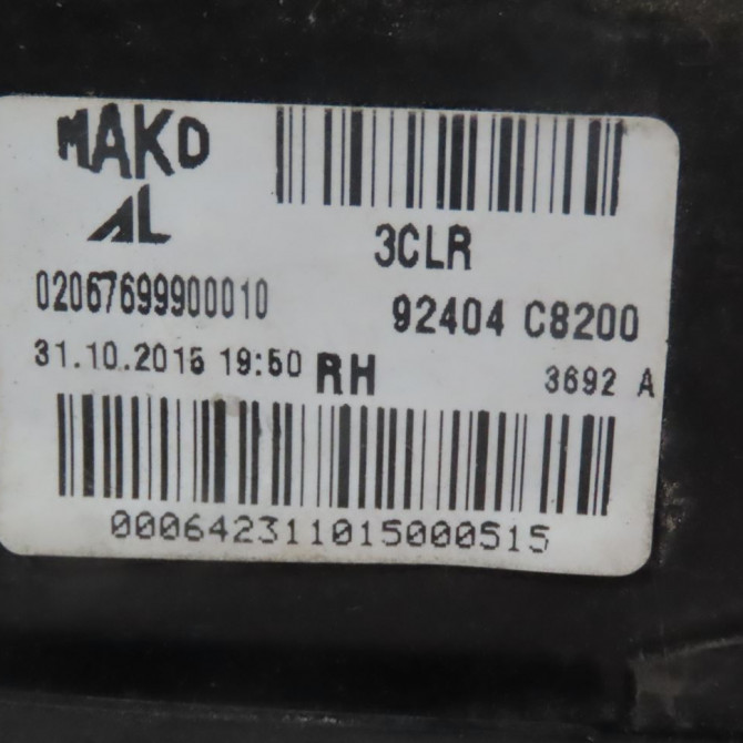 Feu arrière intérieur droit occasion  Hyundai I20 ACTIVE (IB, GB) 1.0 t-gdi (2015)   92404C8200  3