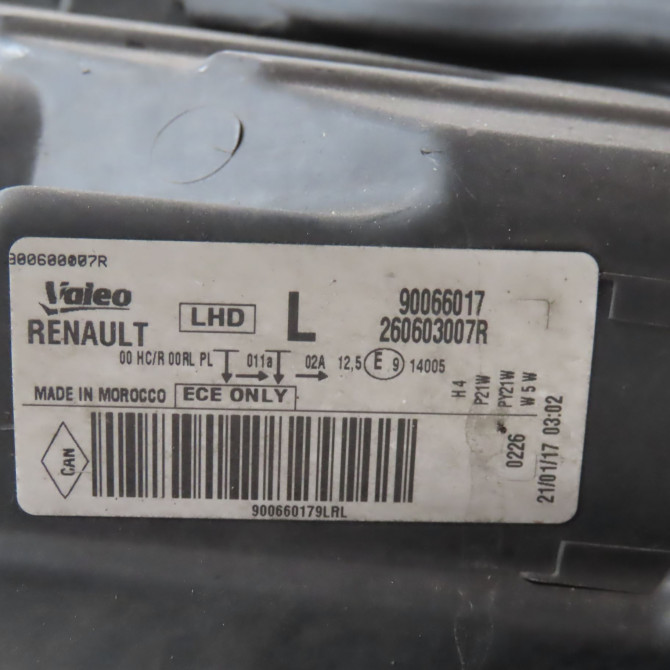 Phare gauche occasion  Dacia LODGY (JS_) 1.5 dci (2012) 5 portes   260603007R  2