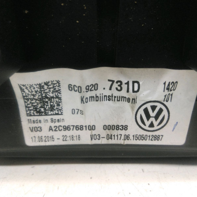 Bloc compteurs occasion  Volkswagen vw POLO V (6R1, 6C1) 1.4 tdi (2014)   6C0920731D  2