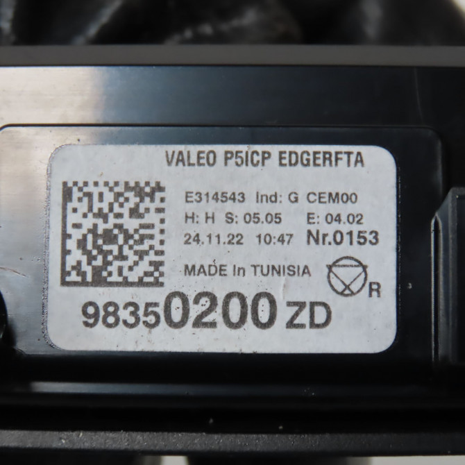 Commande de chauffage occasion  Peugeot 308 III (FB_, FH_, FP_, F3_) Puretech 130 (fphnsl, fphnst) (2021)   98350200ZD  2