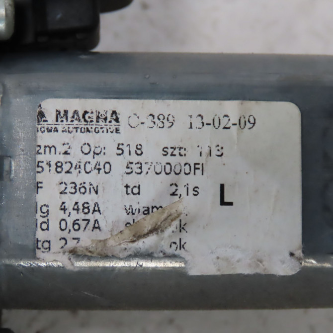 Mecanisme+moteur leve-glace avg occasion  Fiat 500 (312_) 1.3 d multijet (312axb1a) (2007) 3 portes   52204608  2