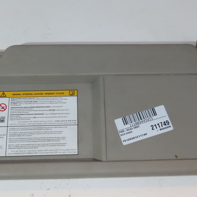 Pare-soleil droit occasion  Dacia DOKKER Express Camionnette/Monospace 1.5 dci 75 / blue dci 75 (fejw, feah) (2012)   964001972R  1