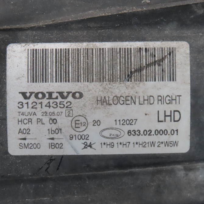 Phare droit occasion  Volvo S80 II (124) 2.4 d (2006-2011)   31214352  2