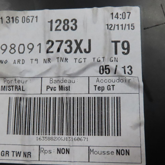 Garniture porte ard occasion  Peugeot 308 II (LB_, LP_, LW_, LH_, L3_) 2.0 bluehdi 150 (2013-2021)   98091273XJ  3