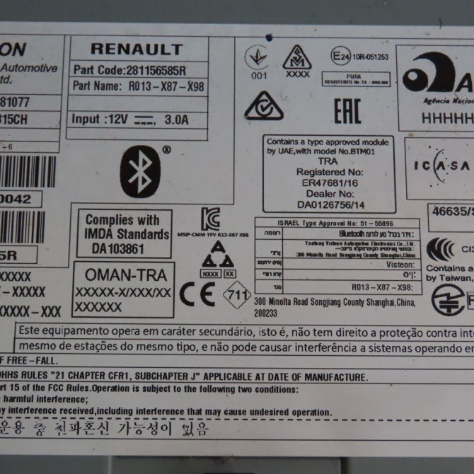 Autoradio occasion  Renault CAPTUR I (J5_, H5_) 0.9 tce 90 (2013) 5 portes   281156585R  2