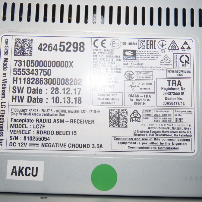 Autoradio occasion  Opel CORSA E (X15) 1.4 (08, 68) (2014)   42645298  2