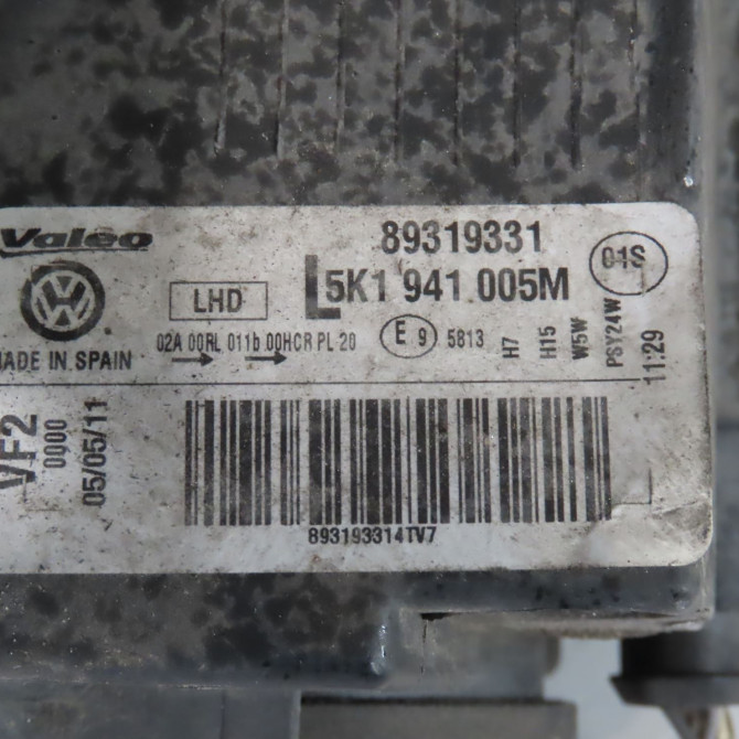 Phare gauche occasion  Volkswagen vw GOLF VI (5K1) 1.6 tdi (2009-2012) 5 portes   5K1941005M  2