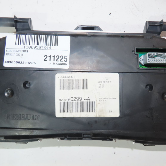 Bloc compteurs occasion  Renault CLIO III (BR0/1, CR0/1) 1.5 dci (2010-2014) 3 portes   8201060299  2