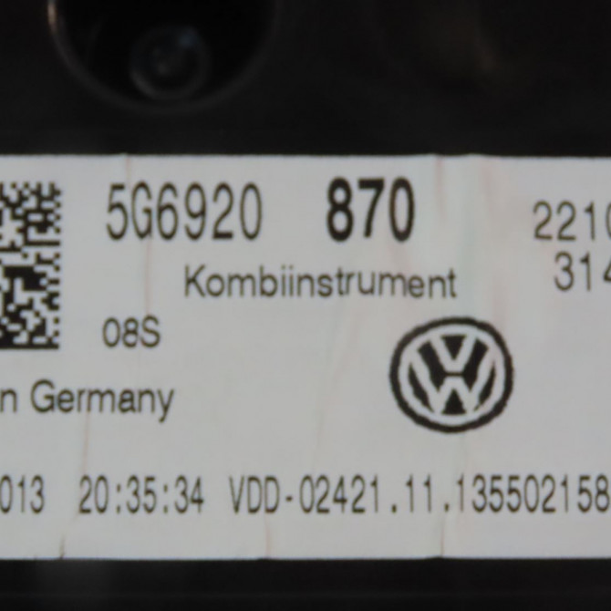 Compteur occasion  Volkswagen vw GOLF VII (5G1, BQ1, BE1, BE2) 2.0 gti (2013-2020)   5G6920870  3