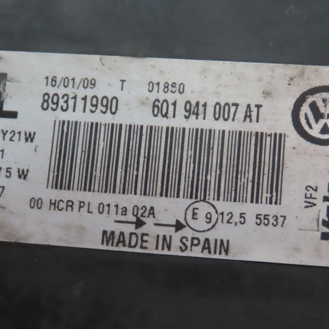 Phare gauche occasion  Volkswagen vw POLO (9N_, 9A_) 1.4 tdi (2001-2005) 3 portes   6Q1941007AT  3