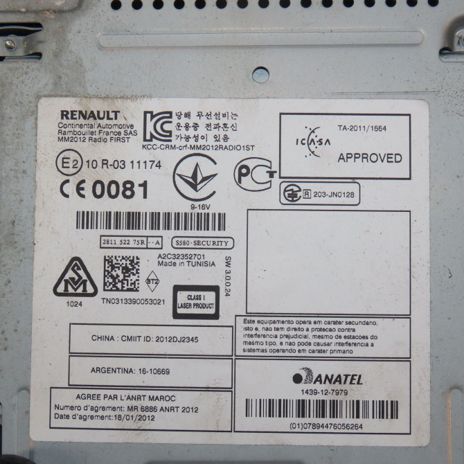 Autoradio occasion  Renault SCÉNIC III (JZ0/1_) 1.5 dci (2009) 5 portes   281152275R  2