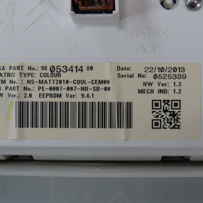 Bloc compteurs occasion  Peugeot 208 I (CA_, CC_) 1.6 (2012)   9805341480  2