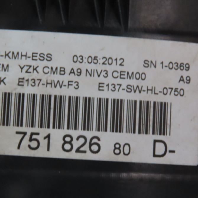 Bloc compteurs occasion  Peugeot 208 I (CA_, CC_) 1.4 vti (2012)   9675182680  3