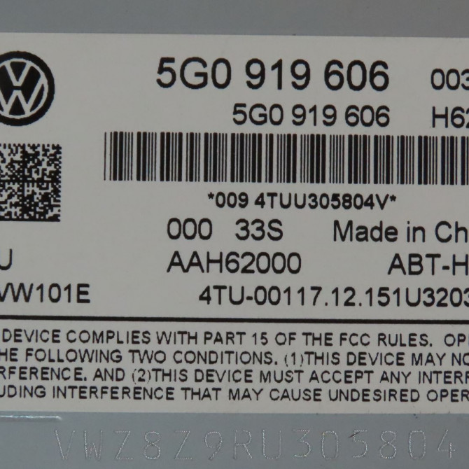 Autoradio occasion  Volkswagen vw PASSAT B8 Variant (3G5, CB5) 2.0 tdi (2014)   5G0919606  3
