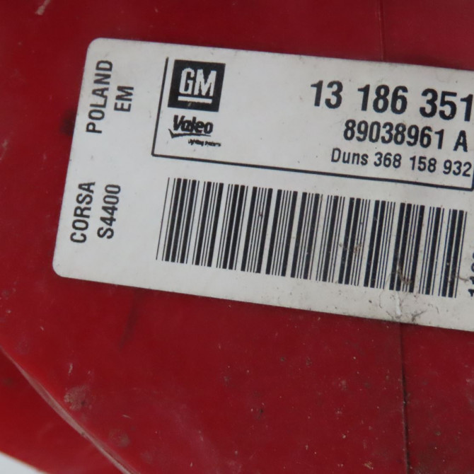 Feu arrière droit occasion  Opel CORSA D (S07) 1.2 (l08, l68) (2006-2014) 5 portes   93189091  3