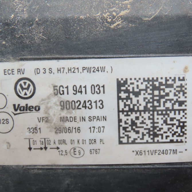 Phare gauche occasion  Volkswagen vw GOLF VII (5G1, BQ1, BE1, BE2) 1.4 tsi (2014-2020)   5G1941031  2