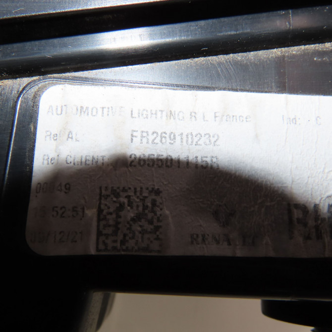 Feu arrière intérieur droit occasion  Renault TALISMAN Grandtour (KP_) 2.0 blue dci 190 (2021)   265501115R  2