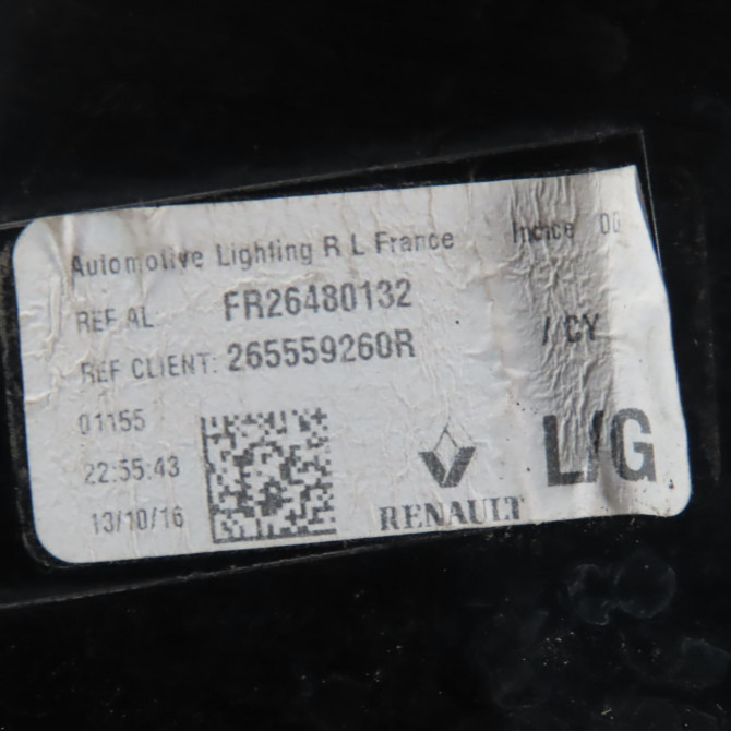 Feu arrière interieur gauche occasion  Renault TALISMAN Grandtour (KP_) 1.6 tce 200 (2016)   265559260R  2