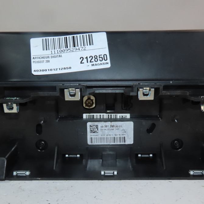Afficheur digital occasion  Peugeot 208 II (UB_, UP_, UW_, UJ_) 1.2 puretech 100 (2019) 5 portes   9838129680  2