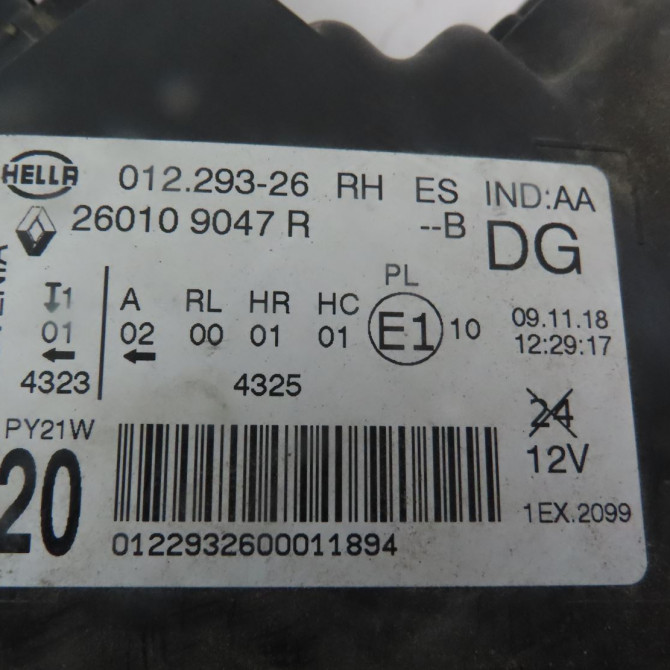 Phare droit occasion  Renault SCÉNIC IV (J9_) 1.3 tce 140 (2018)   260109047R  2