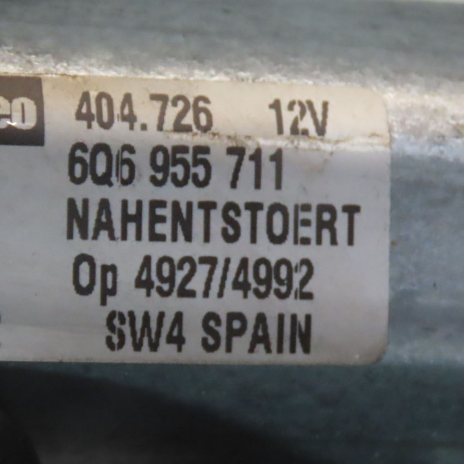 Moteur essuie-glace arrière occasion  Volkswagen vw POLO (9N_, 9A_) 1.4 tdi (2001-2005)   6Q6955711B  2