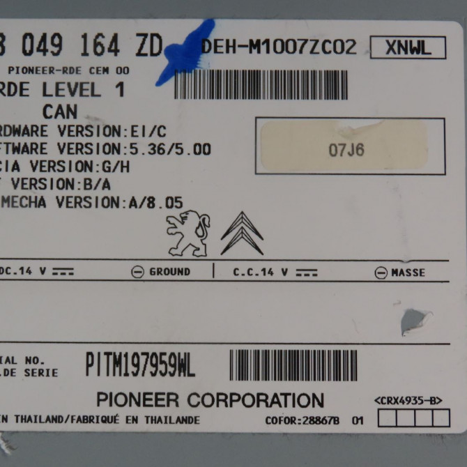 Autoradio occasion  Peugeot 208 I (CA_, CC_) 1.2 vti 68 / puretech 68 (2016) 5 portes   16087575ZD  2