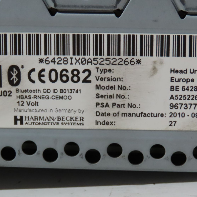 Autoradio occasion  Peugeot 308 I (4A_, 4C_) 1.6 hdi (2007-2014) 5 portes   96737710XH  2