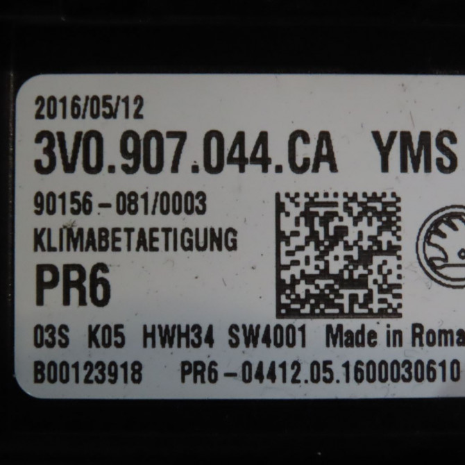 Commande de chauffage occasion  Skoda SUPERB III (3V3) 1.6 tdi (2015)   3V0907044CAYMS  3
