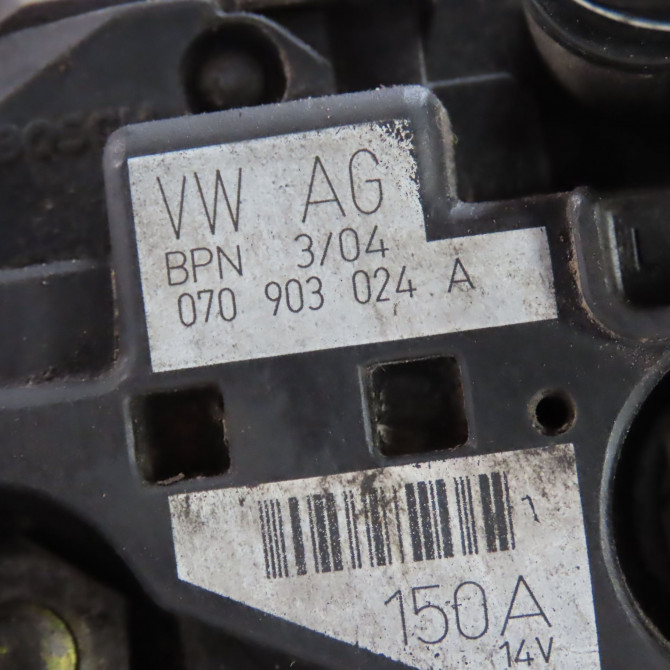 Alternateur occasion  Volkswagen vw TRANSPORTER V Camionnette (7HA, 7HH, 7EA, 7EH) 2.5 tdi (2003-2009)   070903024A  2