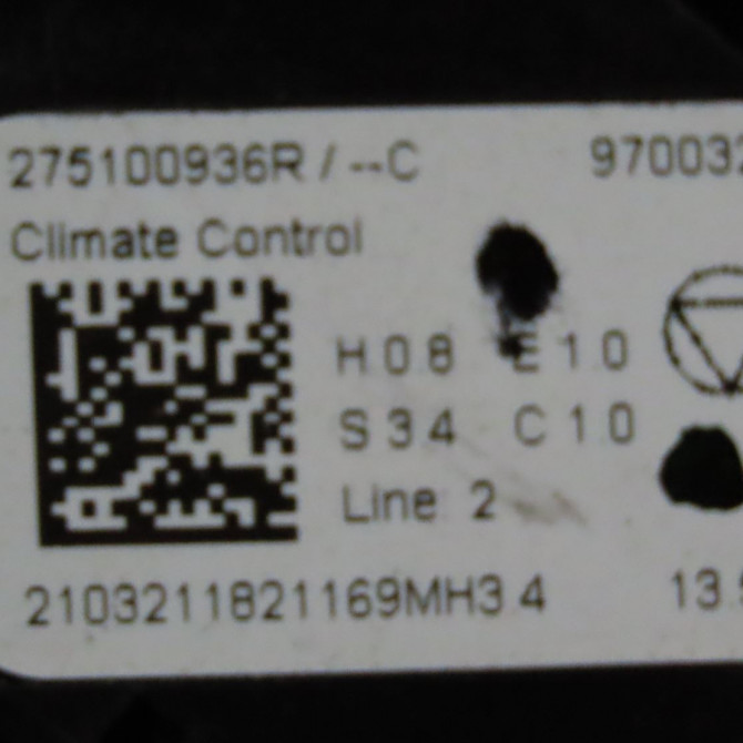 Commande de chauffage occasion  Renault ARKANA I (LCM_, LDN_) 1.6 e-tech 145 (ldmu) (2020) 5 portes   275100936R  3