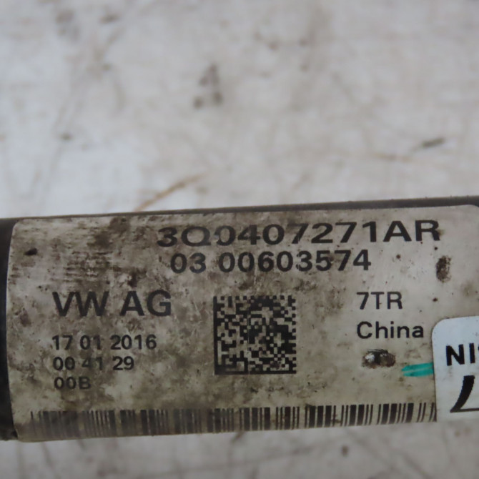 Transmission avant gauche occasion  Skoda SUPERB III (3V3) 1.6 tdi (2015)   3Q0407271AR  2