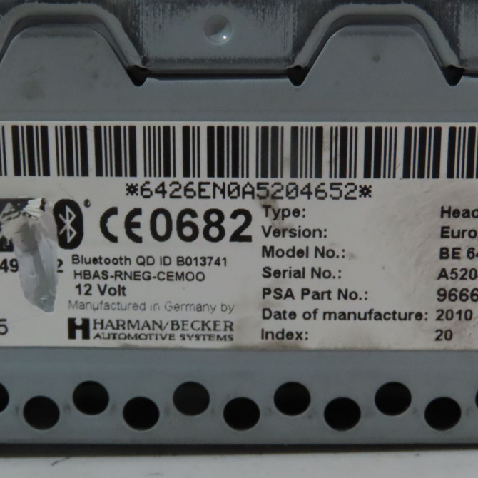 Autoradio occasion  Citroën DS3 (SA_) 1.6 thp 155 (2010-2015) 3 portes   96661984XT  2