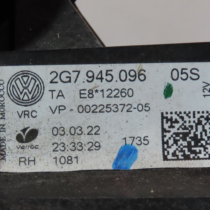 Feu arrière droit occasion  Volkswagen vw TAIGO (CS1) Liberty 200 (2006)   2G7945096  2