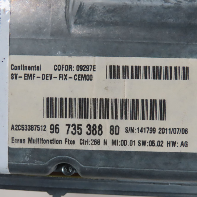 Afficheur digital occasion  Citroën DS3 (SA_) 1.6 hdi 90 (2009-2015) 3 portes   9673538880  2