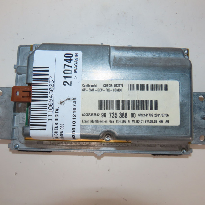 Afficheur digital occasion  Citroën DS3 (SA_) 1.6 hdi 90 (2009-2015) 3 portes   9673538880  3