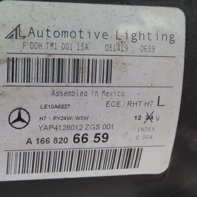 Phare gauche occasion  Mercedes-benz CLASSE M (W166) Ml 250 cdi / bluetec 4-matic (166.004, 166.003) (2011-2015)   1668206659  3