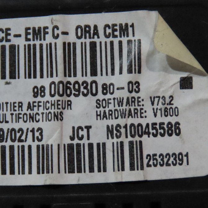 Afficheur digital occasion  Citroën DS3 (SA_) 1.6 hdi 115 (2012-2015)   9800693080  2